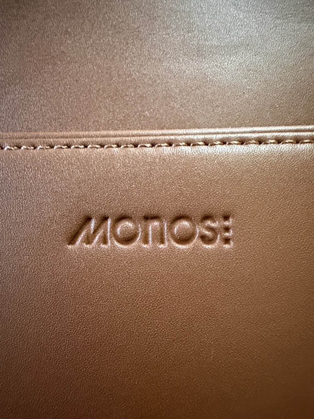 MONOS Brown Leather Tote - Structured Everyday/Travel Carry - Picture 3 of 16